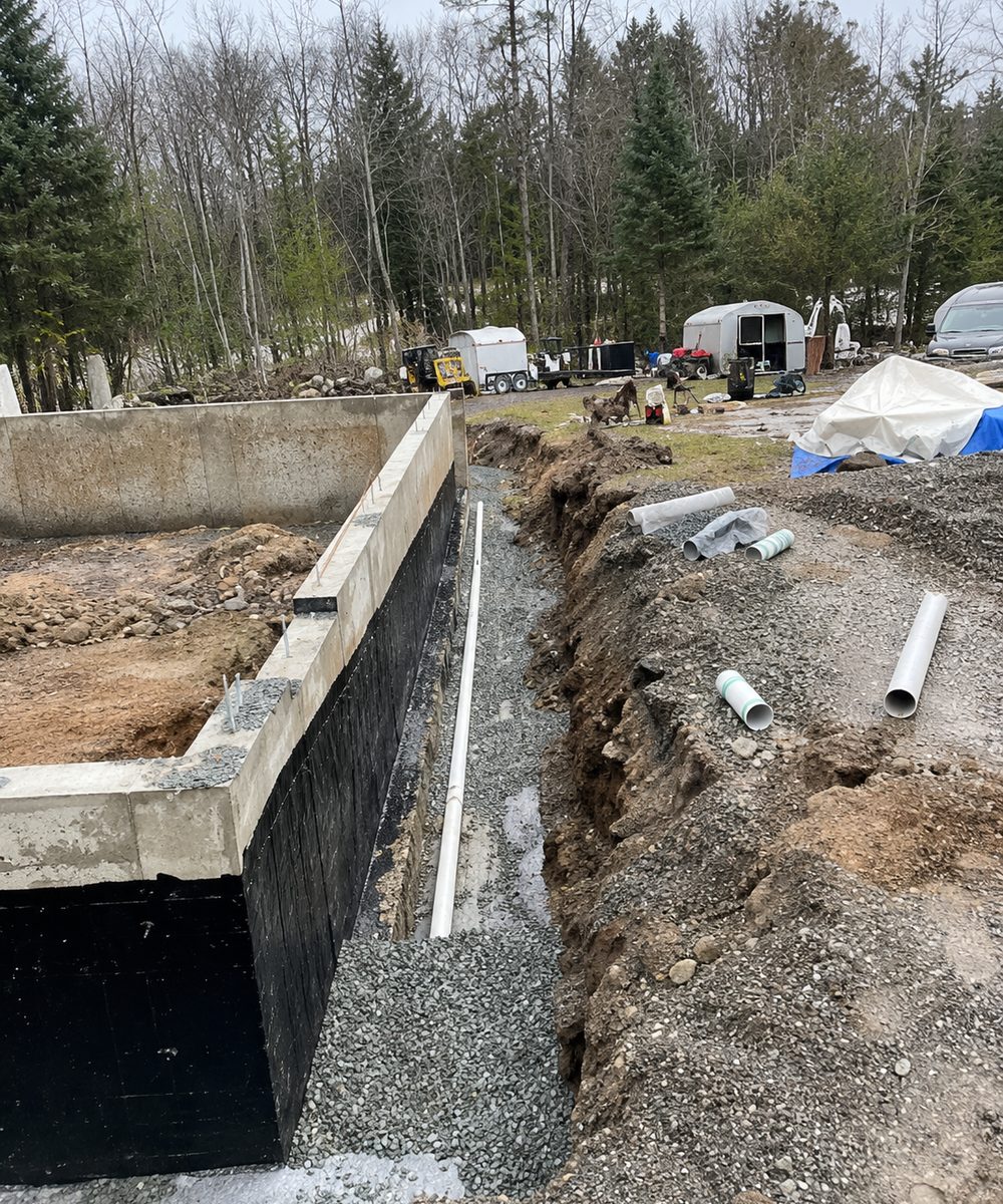 Terrain en préparation avant terrassement à Lachute
